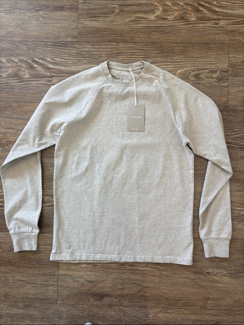 Everlane Premium Weight Long Sleeve Crew in Heather Oatmeal Mens SizeSmall NWT